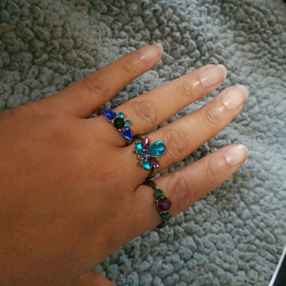 Vintage Rhinestone Rings - Picture 2 of 2